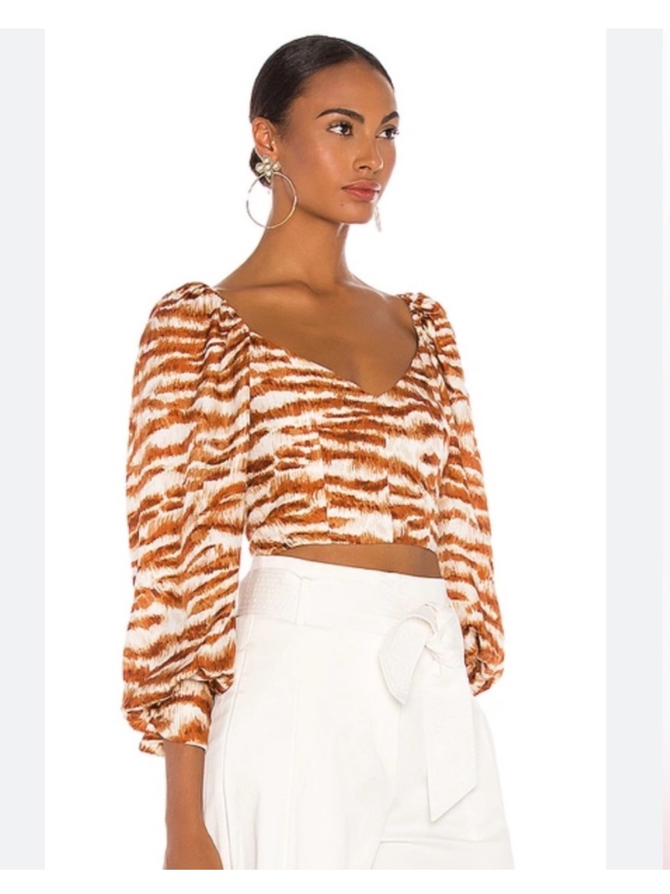 New Cult Gaia Debi Top In Amber Multi